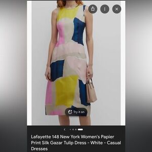 Lafayette 148 New York Sleeveless Tulip Papier Sz 12 floral A line designer